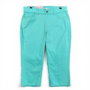 Riders by Lee Women’s Pull On Capri Pants Sz 12M Mid Rise Aqua Stretch Comfort